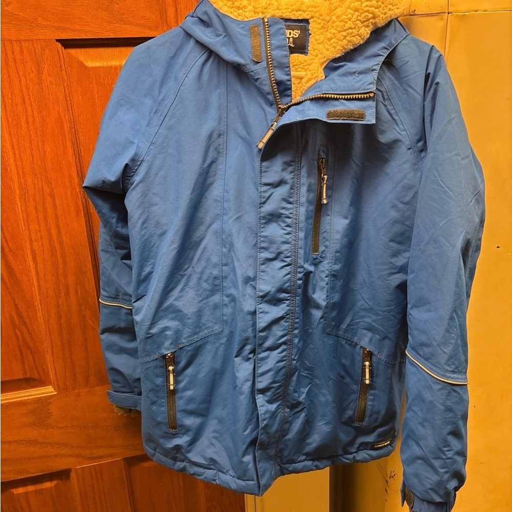 Lands' End Sapphire Coat w/Sherpa Lining